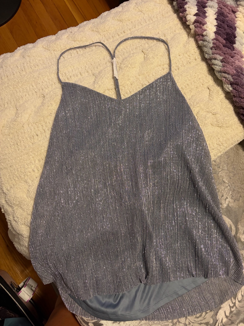 Express Metallic Silver Spaghetti Strap Cami